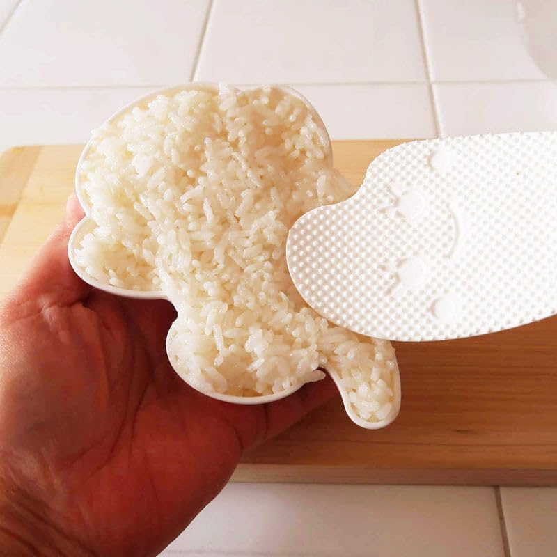 GENIQUE Meow mold for rice Cat Rice Mold, Japan Import, Cute Animal Rice Shaper, Kitchen DIY Lunch Decoration Tool, White, KK-552 - Image 3